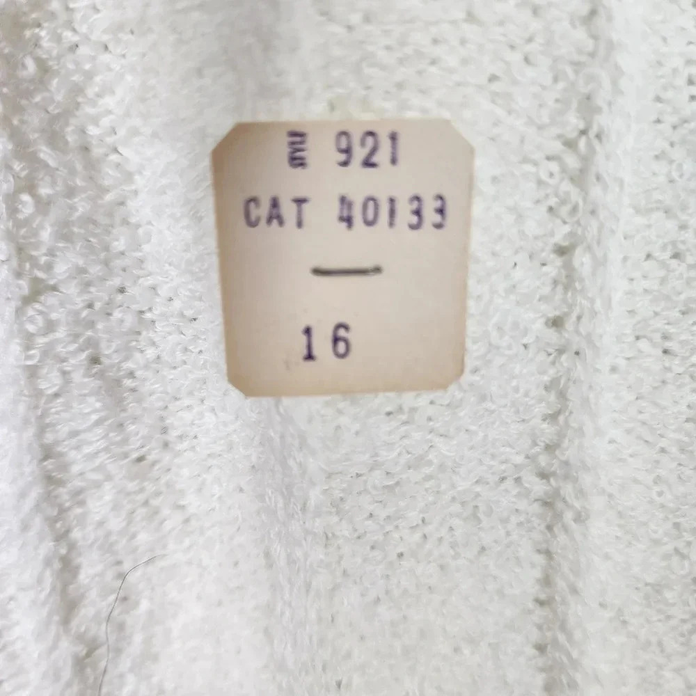 Vintage Sears Knit Midi Skirt  Ivory Gathered Waist Size 16 Measures Smaller - Picture 5 of 10